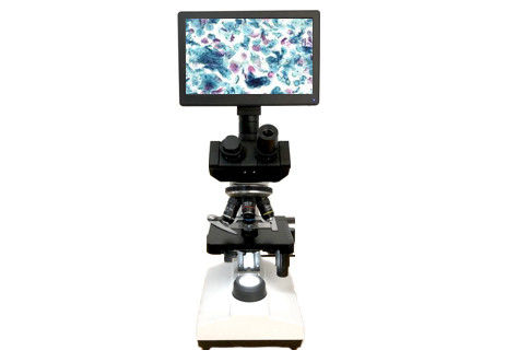 Микроскоп микроскопа 10X 40X 6V 20W лаборатории экрана LCD биологический Monocular светлый
